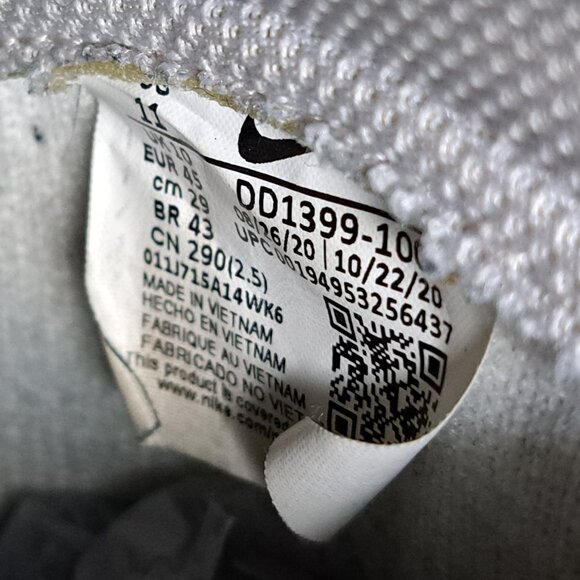 %Size 11 Nike Dunk High DD1399-100 Men Sneakers White Vast Gray Leather Shoes A6 main image 9